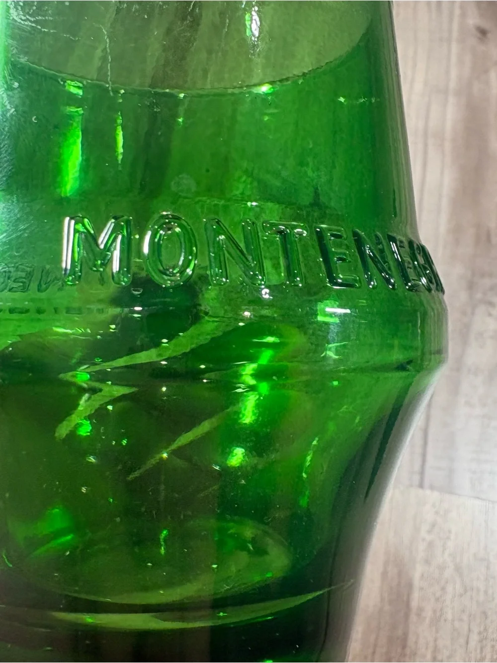 Rare Vintage Amaro Montenegro Green Bottle Shaped Lowball Glass Colored Tumbler